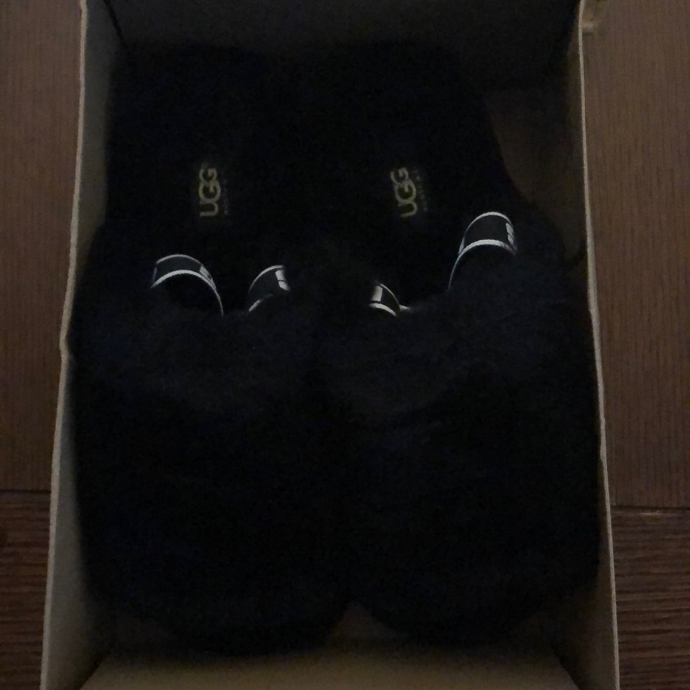 •black ugg slipper shoes•